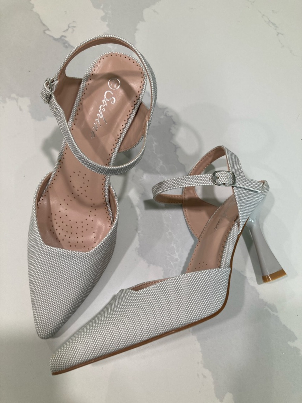 Pointed-Toe Ankle-Strap Heels